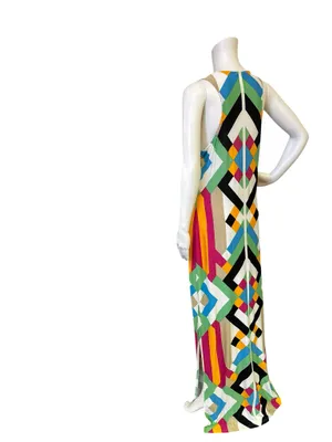 Venus Multicolor Geometric Maxi Dress - Sleeveless Scoop Neck thumbnail 4