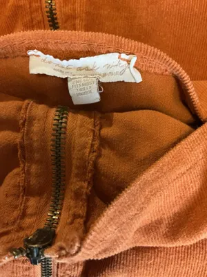 Urban Outfitters Don't Ask Why Orange Corduroy Zip-Front Jumper Dress - Size L thumbnail 3