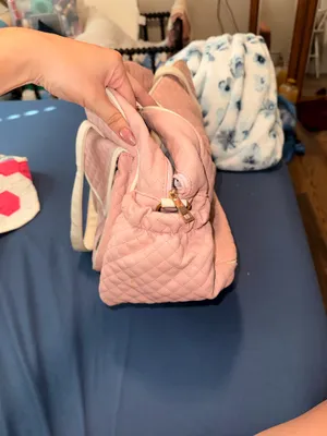 Vintage Pink quilted baby Jolie Paris duffel dipper bag thumbnail 5
