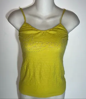 Rhinestone Tank Yellow Size XS thumbnail 1