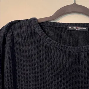 Brandy Melville Classic Navy Blue Crew Neck Sweater thumbnail 3