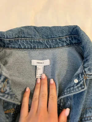 Forever 21 Cropped Denim Jacket With Fringe thumbnail 3