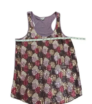 SEQUIN Fossil gold purple silver all-over sequin tank Small y2k vintage retro f… thumbnail 4