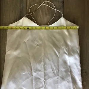 Vintage Acetate White‎ Satin Cami Camisole Tank Midi Slip Dress Sz 8 thumbnail 4