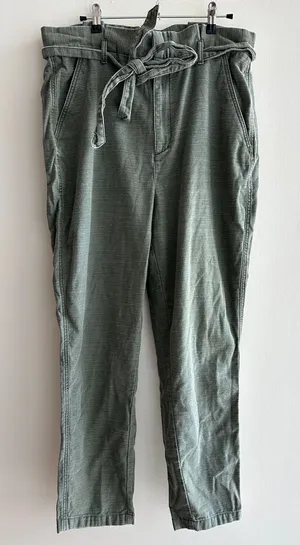 Express Vintage Ankle Extreme High Rise Pants, Army Green, Size 12R thumbnail 1