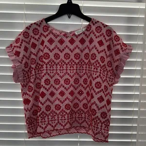 Molly Bracken Red eyelet Women's Top thumbnail 1