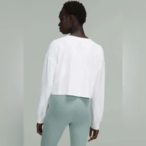 Lululemon Muscle Love Long Sleeve Shirt Top Motif White Graphic Wordmark Size 6 thumbnail 5