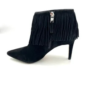 Sam Edelman Ankle Boots Women's Suede Fringe Pointed Stiletto Western Black Sz 7 thumbnail 7