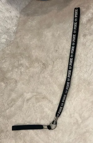 Victoria's Secret Black Lanyard with Pink Logo key chain thumbnail 1