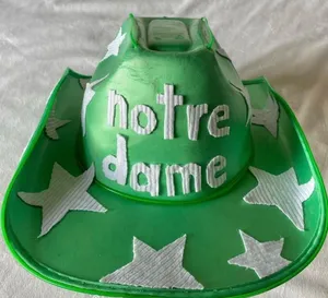 green and white starry Notre Dame cowboy hat thumbnail 1