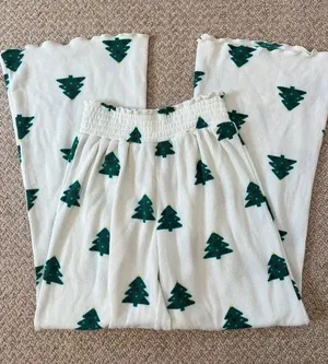 Beach Riot Christmas Tree Wide Leg Pacific Pants M Smocked Holiday Lounge thumbnail 1