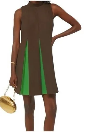 Tuckernuck Brown Green Demitasse Griffiths Dress NWT Size Small Lined‎ thumbnail 1