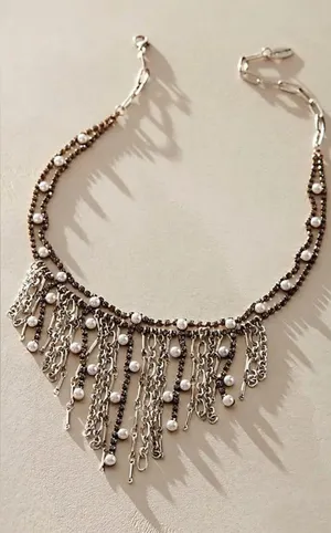 NWT FREE PEOPLE Nick's Necklace In Mixed Metals thumbnail 1