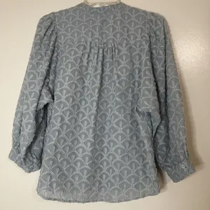 Anthropologie Pilcro and the Letterpress The Bella Femme puff-sleeve embroidered button down M thumbnail 5