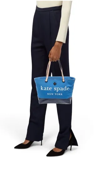 Kate Spade Francis Lott Street Tote Azure/Navy Blue thumbnail 1
