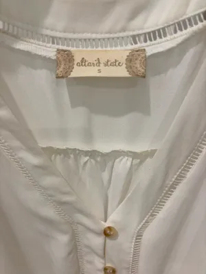 Altar'd State white and grey pinstripe romper thumbnail 4