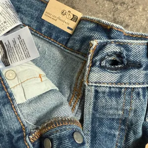 Levi's Blue Jean Shorts Distressed High-Waisted 501’s thumbnail 5