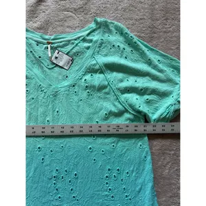 Free people Women's Palms Spring Eyelet Blue Green‎ Dress Size Xs NWT thumbnail 6
