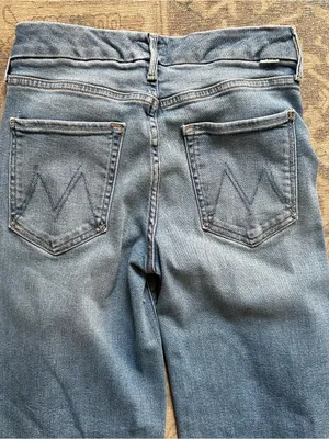MOTHER The Roller Fray Wide Leg Jeans in Fan Favorite Sz 28 thumbnail 9