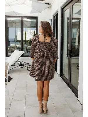 FREE PEOPLE Star Dip Tiered Smocked Button Front Cotton Dress Black Combo Small thumbnail 2