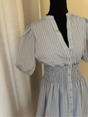 Sundays Cabo Dress Coastal Stripe Mini Dress Blue Stripe NWT thumbnail 3