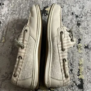 Sperry leather fabric striped boat shoes size 8.5 thumbnail 4