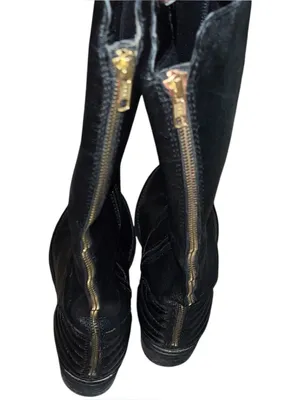 Steve Madden Classic Black Leather Knee-High Boots thumbnail 3