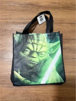 Star Wars Yoda Reusable Tote Bag Green Lightsaber Shopping Bag New With Tags thumbnail 4