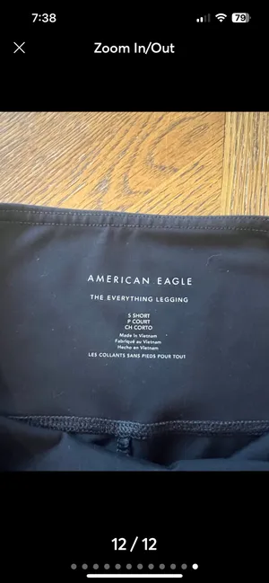 American Eagle Black The Everything Legging Moto Textured Size Small Short thumbnail 12