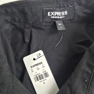 Express NWT 43P Portofino Shirt Dress Black Long Sleeve‎ Tie Waist Mini Small thumbnail 3