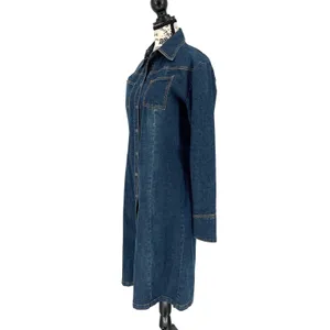 Tristan & Iseut Denim Button Down Shirt Dress Small Cowgirl Western Cottage‎ EUC thumbnail 2