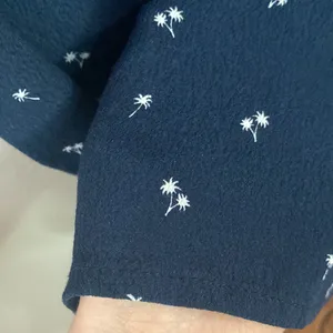 navy scattered micro palm print tie strap square neck mini dress thumbnail 6