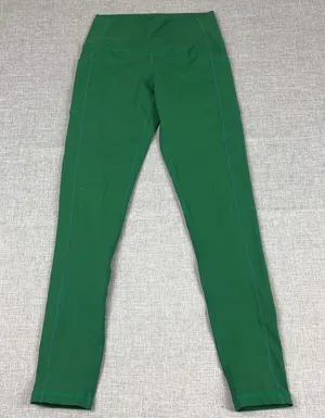 Buff Bunny Leggings Womens M Green Ankle Nylon Spandex High Rise Pockets Stretch thumbnail 1