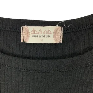Altard State Black Crop‎ Top Medium Short Sleeve Y2K Edgy Streetwear Night Out thumbnail 3