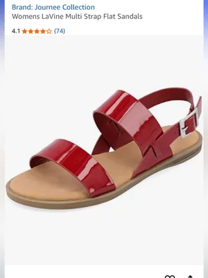 JOURNEE LAVINE MULTI STRAP SANDALS IN STATEMENT SIZE 5.5 Red thumbnail 3
