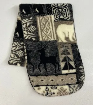 Vintage adult unisex soft fleece deer polar‎ bear warm winter scarf accessories thumbnail 1