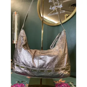 The Sak‎ Hobo Bag Women Small Gold Metallic Leather Slouchy Shoulder Bag thumbnail 2