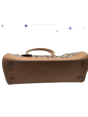 Authentic Coach Signature Tan Canvas Purse Handbag 6097 Mob Wife Vintage Tote thumbnail 7