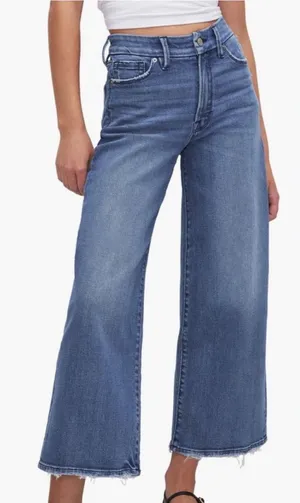 Good American Good Waist Palazzo Crop Jeans Size 22 Indigo Wide Leg NWT thumbnail 1