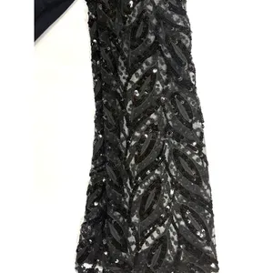 Anthropologie Maeve Tasha Sequin Lace Bell Sleeve Sweatshirt Black XS thumbnail 5