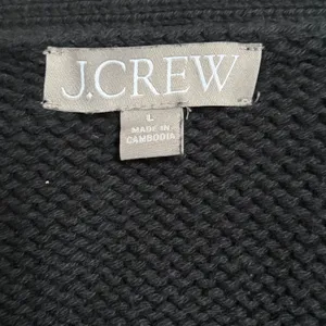 J.Crew Black 100% Cotton Shaker Stitch V-Neck Button Front Cardigan Sweater thumbnail 4