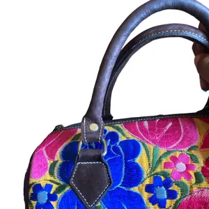 Mexican Embroidered Floral Handbag thumbnail 3