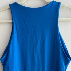 ZARA Bright Blue Highneck Racerback Tank Bodysuit, Size Large thumbnail 11