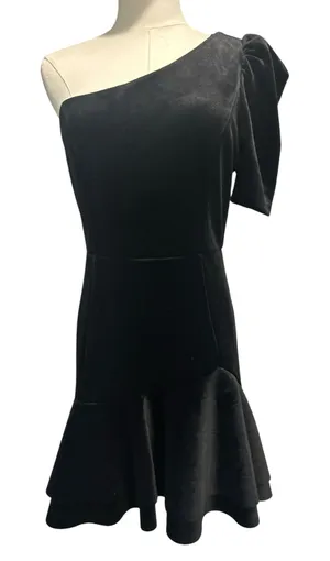 DO+BE Black Velvet Dress NWT One Shoulder Y2K It Girl Med Layered Cocktail Party thumbnail 1