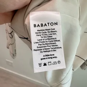 Babaton Aritzia Fox‎ Line Art Print V-Neck Blouse Cream Black XS thumbnail 5