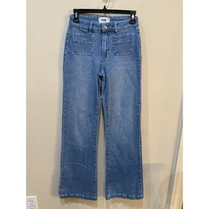 PAIGE Leenah Patch Pocket Wide Leg Jeans Adley Size 24 thumbnail 2