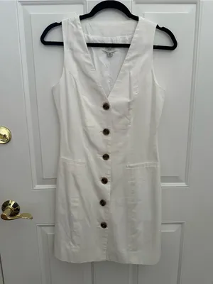 A new day Women's White Button-Front V-Neck Dress thumbnail 2
