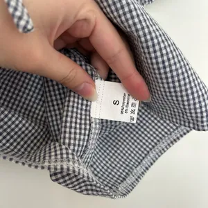 Gingham self tie puff sleeve cutie top Size small thumbnail 3