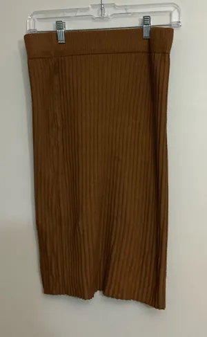 No Boundaries Ribbed Knit Midi Skirt Brown Size L 11-13 thumbnail 1