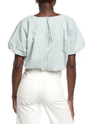 Hunter Crop Bubble Blouse in Surf‎ Spray XL NWT thumbnail 2